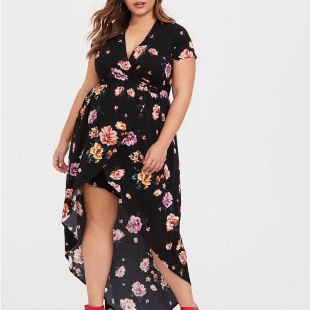 Torrid Floral Black walk-through romper